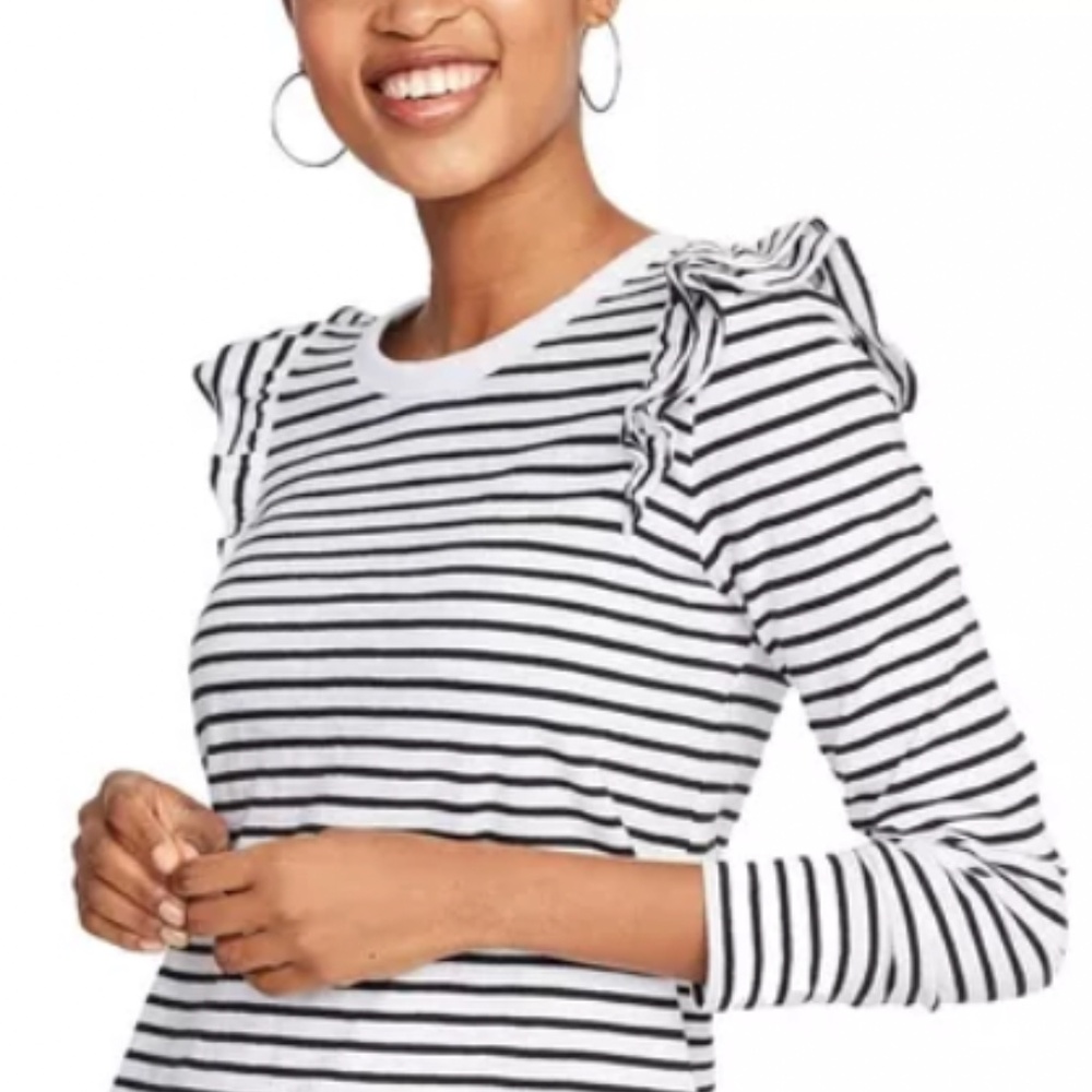 NWT: old navy Ruffle-Trim Slub-Knit Top for Women